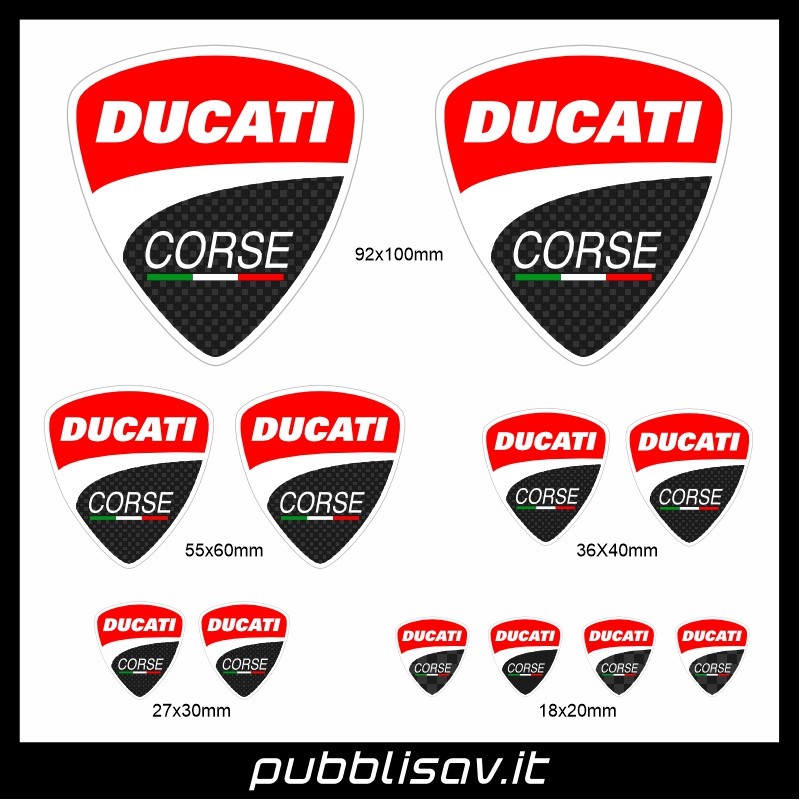 Kit Ducati Corse scudetto adesivi stickers