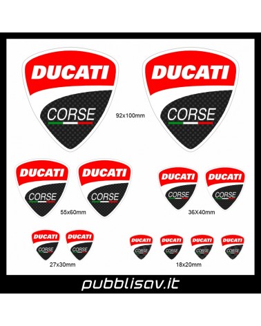 Kit Ducati Corse scudetto adesivi stickers