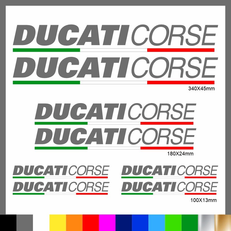 Kit Ducati Corse adesivi prespaziati + tricolore carena codone