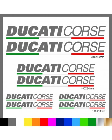 Kit Ducati Corse adesivi prespaziati + tricolore carena codone