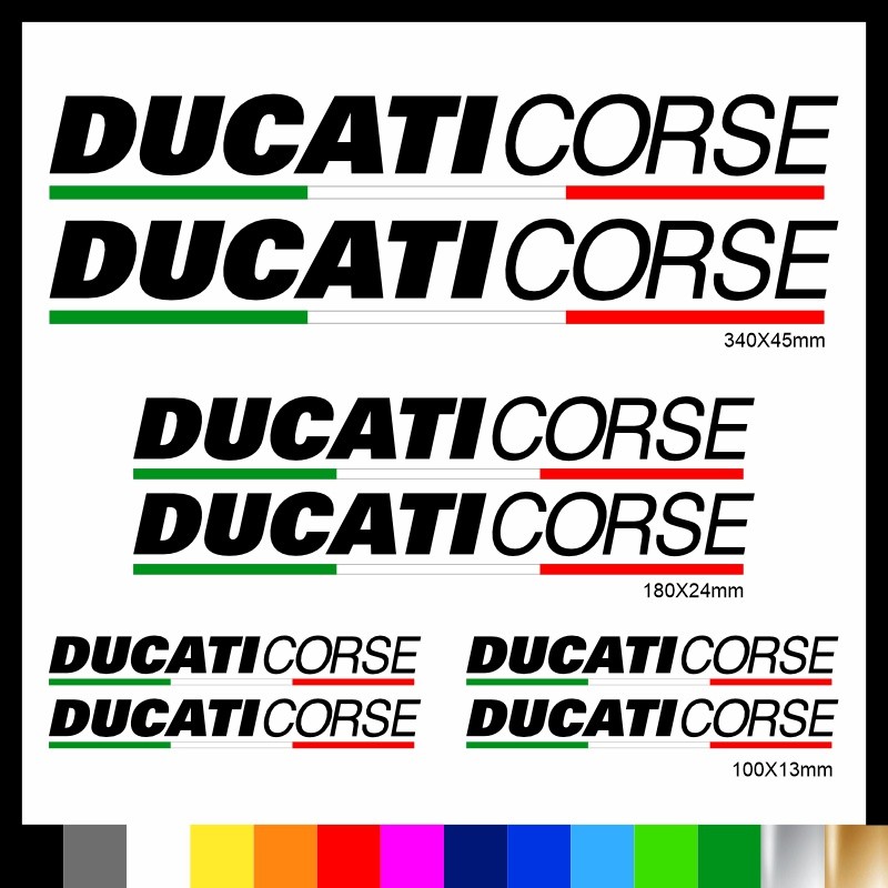 Kit Ducati Corse adesivi prespaziati + tricolore carena codone