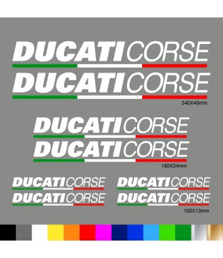 Kit Ducati Corse adesivi prespaziati + tricolore carena codone