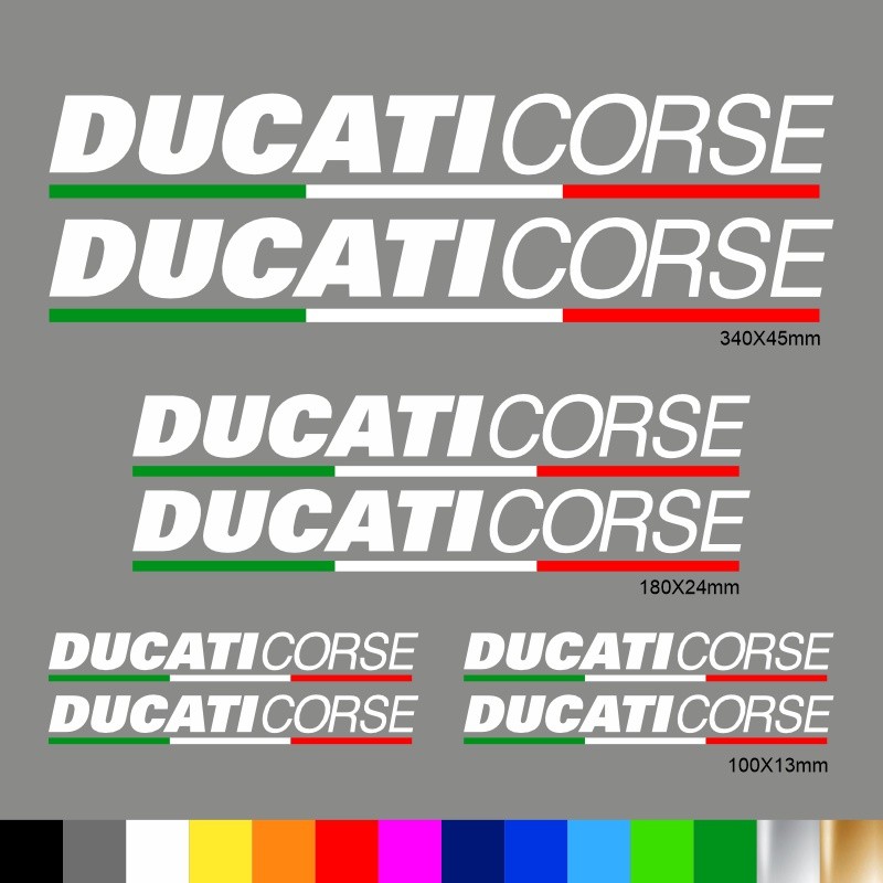 Kit Ducati Corse adesivi prespaziati + tricolore carena codone