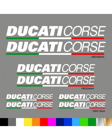 Kit Ducati Corse adesivi prespaziati + tricolore carena codone