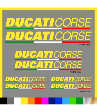 Kit Ducati Corse adesivi prespaziati + tricolore carena codone