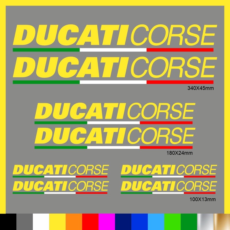 Kit Ducati Corse adesivi prespaziati + tricolore carena codone