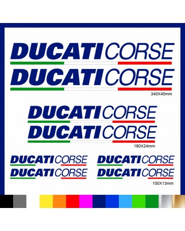 Kit Ducati Corse adesivi prespaziati + tricolore carena codone