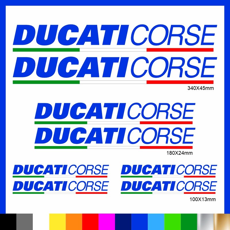 Kit Ducati Corse adesivi prespaziati + tricolore carena codone