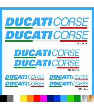 Kit Ducati Corse adesivi prespaziati + tricolore carena codone