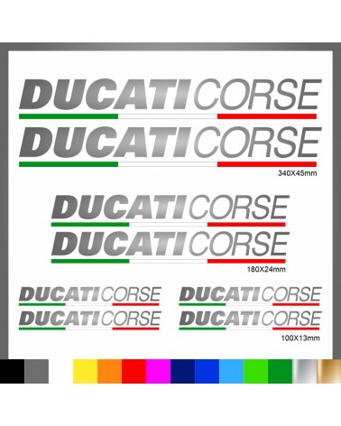 Kit Ducati Corse adesivi prespaziati + tricolore carena codone