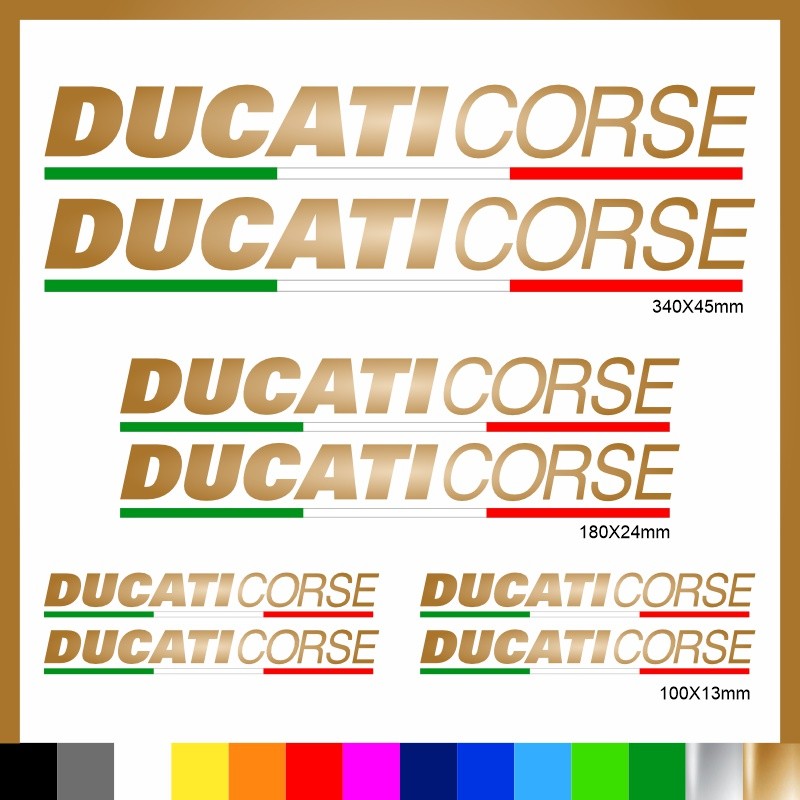 Kit Ducati Corse adesivi prespaziati + tricolore carena codone