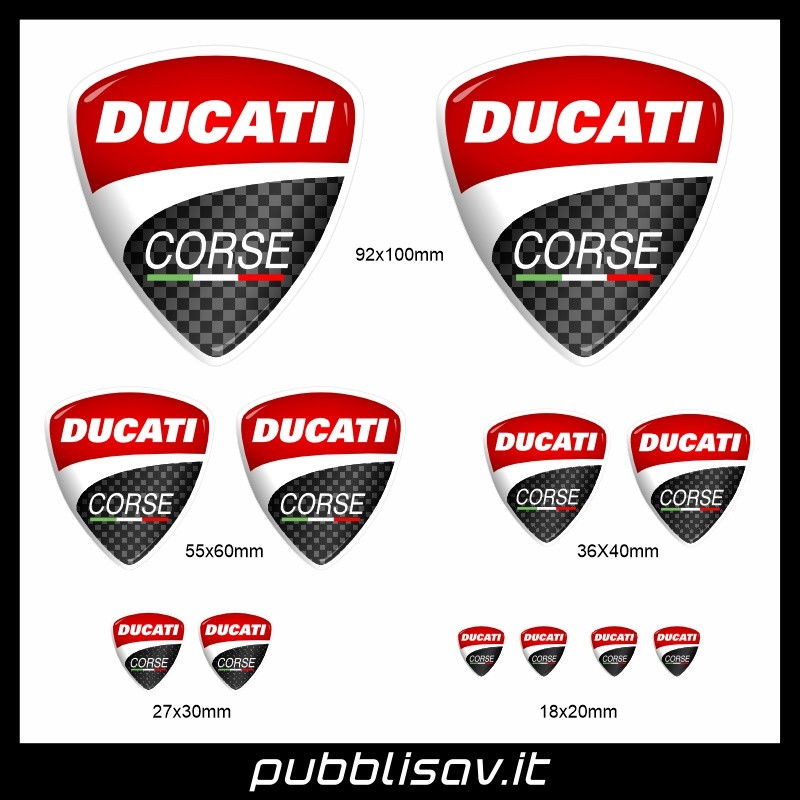 Kit Ducati Corse scudetto 3D adesivi prespaziati stickers