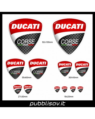 Kit Ducati Corse scudetto 3D adesivi prespaziati stickers