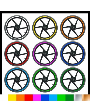 Kit adesivi cerchi stickers per ruote moto cerchioni strips