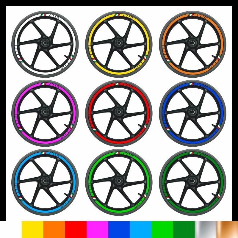 Kit adesivi cerchi stickers per ruote moto cerchioni strips