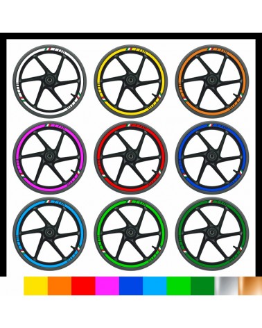 Kit adesivi cerchi stickers per ruote moto cerchioni strips