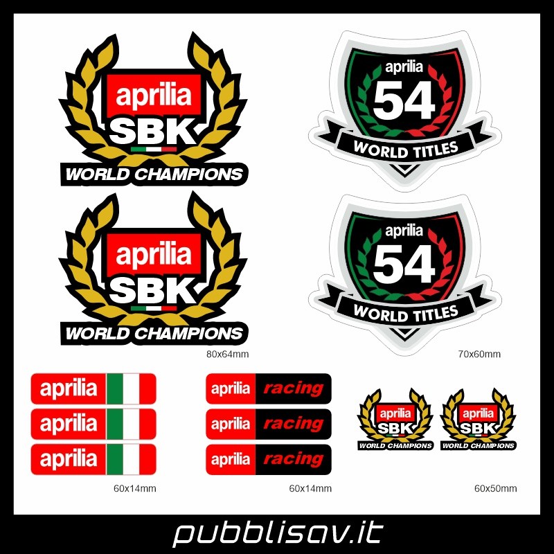 Kit Adesivi Aprilia Racing SBK World Champions Titles