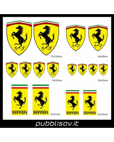 Kit Ferrari adesivi stickers auto moto caschi