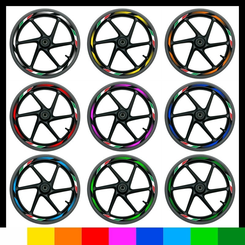 Kit adesivi cerchi stickers per ruote moto cerchioni strips
