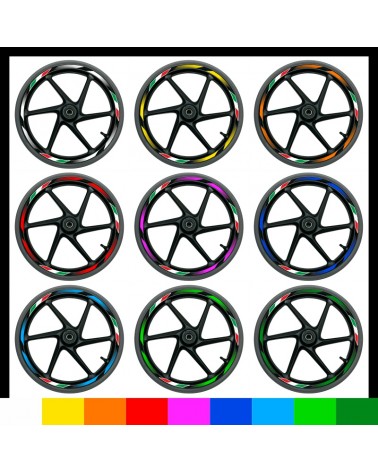 Kit adesivi cerchi stickers per ruote moto cerchioni strips