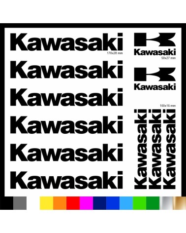 Kit Kawasaki 11 Adesivi Decals Sticker Moto