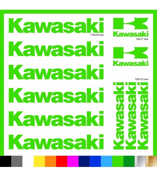 Kit Kawasaki 11 Adesivi Decals Sticker Moto | Pubblisav