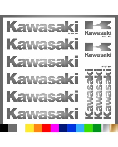 Kit Kawasaki 11 Adesivi Decals Sticker Moto | Pubblisav