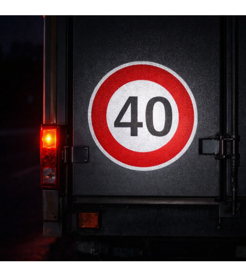 Kit 2 Adesivi Rifrangenti 40 km/h Ø20 cm | Alta Visibilità Esterno