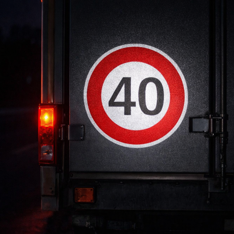Kit 2 Adesivi Rifrangenti 40 km/h Ø20 cm | Alta Visibilità Esterno