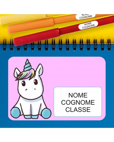 ETICHETTE ADESIVE SCUOLA PERSONALIZZATE CON NOME, COGNOME E/O