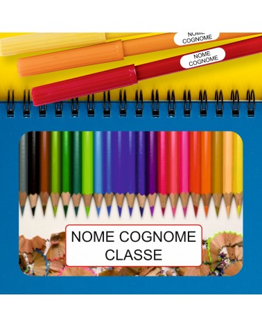 ETICHETTE ADESIVE SCUOLA PERSONALIZZATE CON NOME, COGNOME E/O