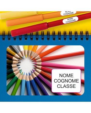 ETICHETTE ADESIVE SCUOLA PERSONALIZZATE CON NOME, COGNOME E/O