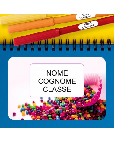 ETICHETTE ADESIVE SCUOLA PERSONALIZZATE CON NOME, COGNOME E/O