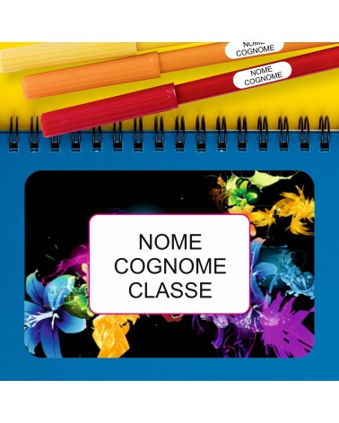 ETICHETTE ADESIVE SCUOLA PERSONALIZZATE CON NOME, COGNOME E/O