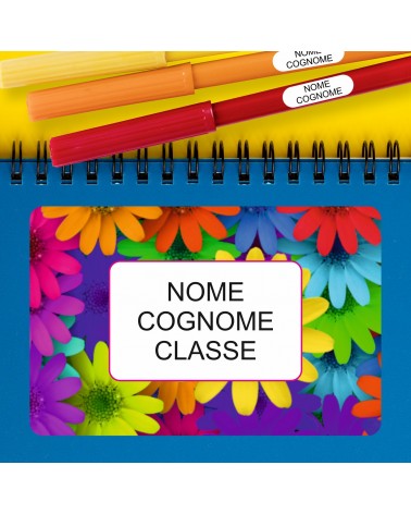 ETICHETTE ADESIVE SCUOLA PERSONALIZZATE CON NOME, COGNOME E/O