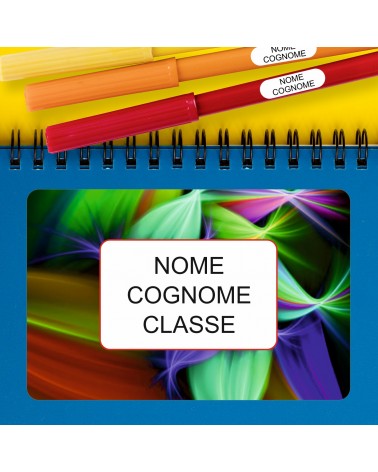 ETICHETTE ADESIVE SCUOLA PERSONALIZZATE CON NOME, COGNOME E/O