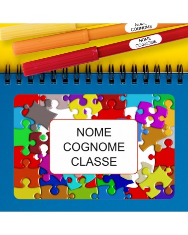 ETICHETTE ADESIVE SCUOLA PERSONALIZZATE CON NOME, COGNOME E/O