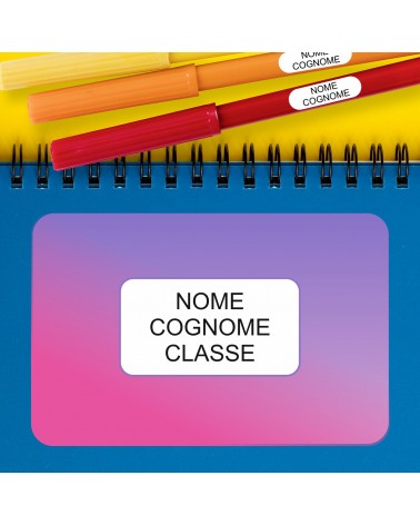 ETICHETTE ADESIVE SCUOLA PERSONALIZZATE CON NOME, COGNOME E/O