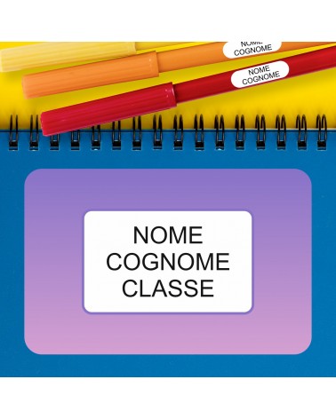 ETICHETTE ADESIVE SCUOLA PERSONALIZZATE CON NOME, COGNOME E/O