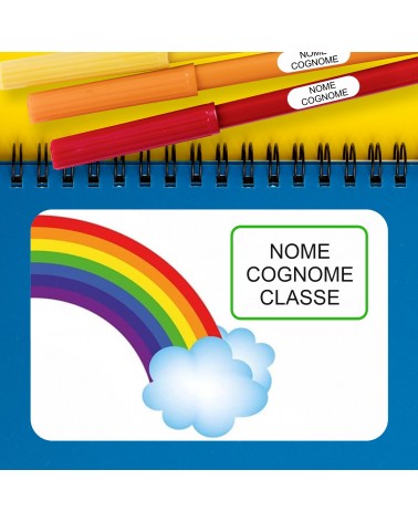 ETICHETTE ADESIVE SCUOLA PERSONALIZZATE CON NOME, COGNOME E/O