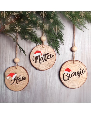 Kit palline Natale personalizzate in legno