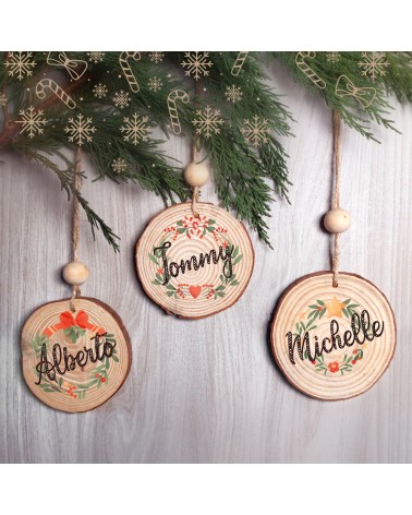 Kit palline Natale personalizzate in legno